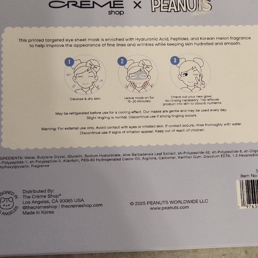 Peanuts Blue Bright Eyes Sheet Mask - Picture 3 of 5